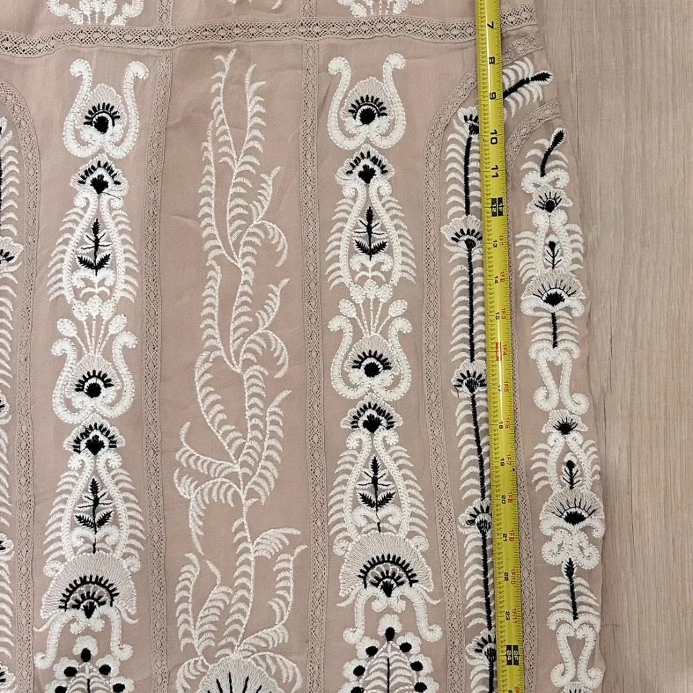 Anthropologie Maeve Embroidered Sleeveless Midi Slip Dress XS - *FREE* Shipping - Picture 8 of 12